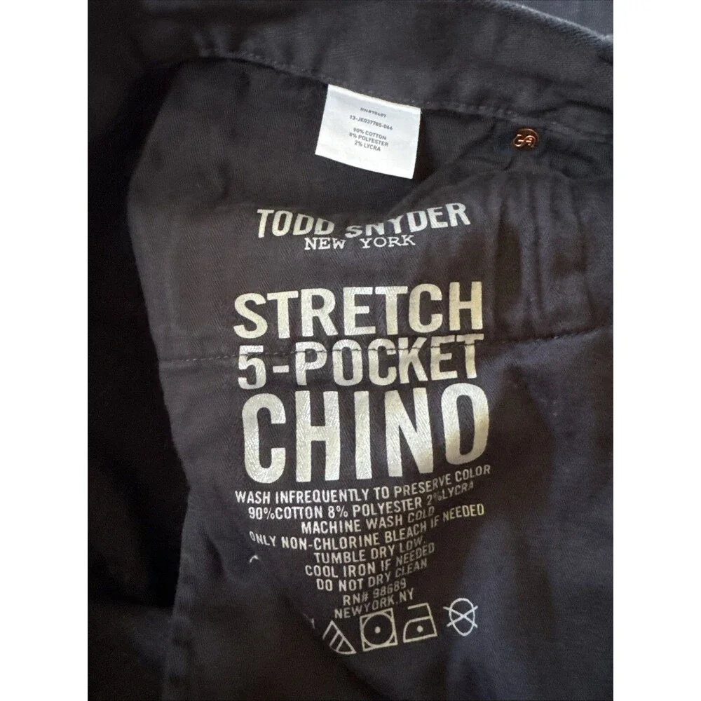 Todd Snyder Jeans 31x 26 Mens Slim Fit 5 Pocket Chino Dark Blue Denim